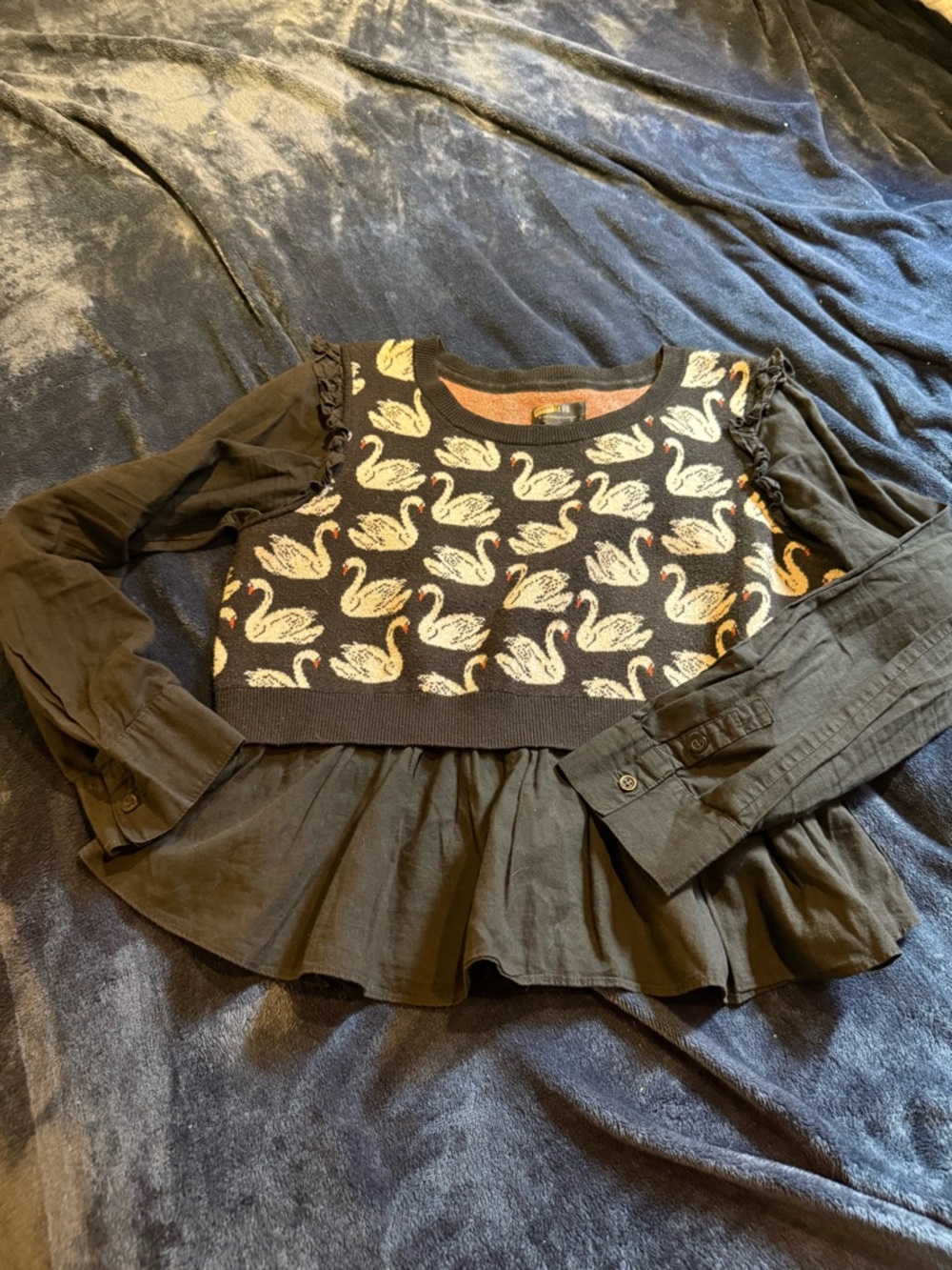 Black Swan Sweater-Peplum Top
